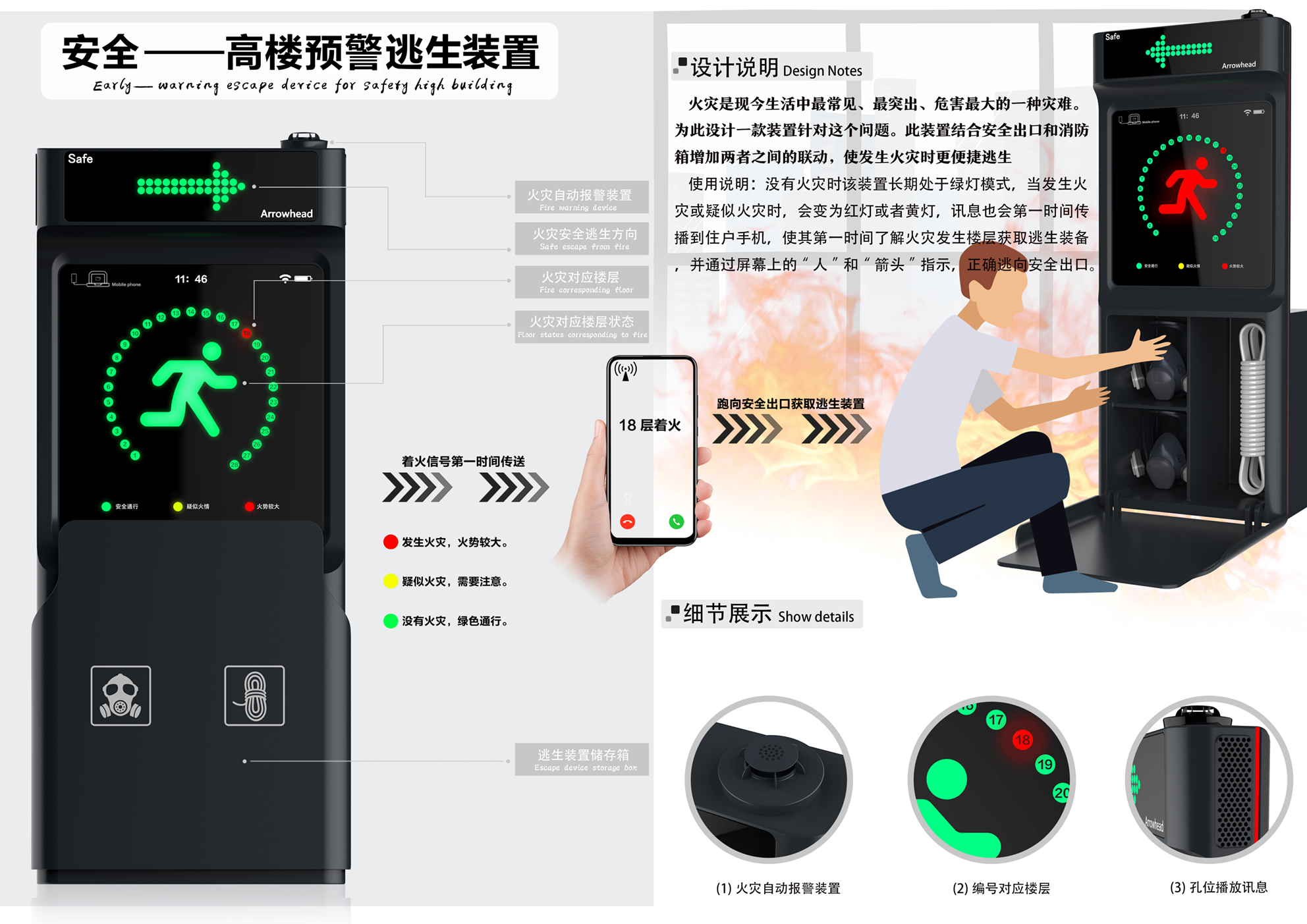 高楼逃生预警装置
