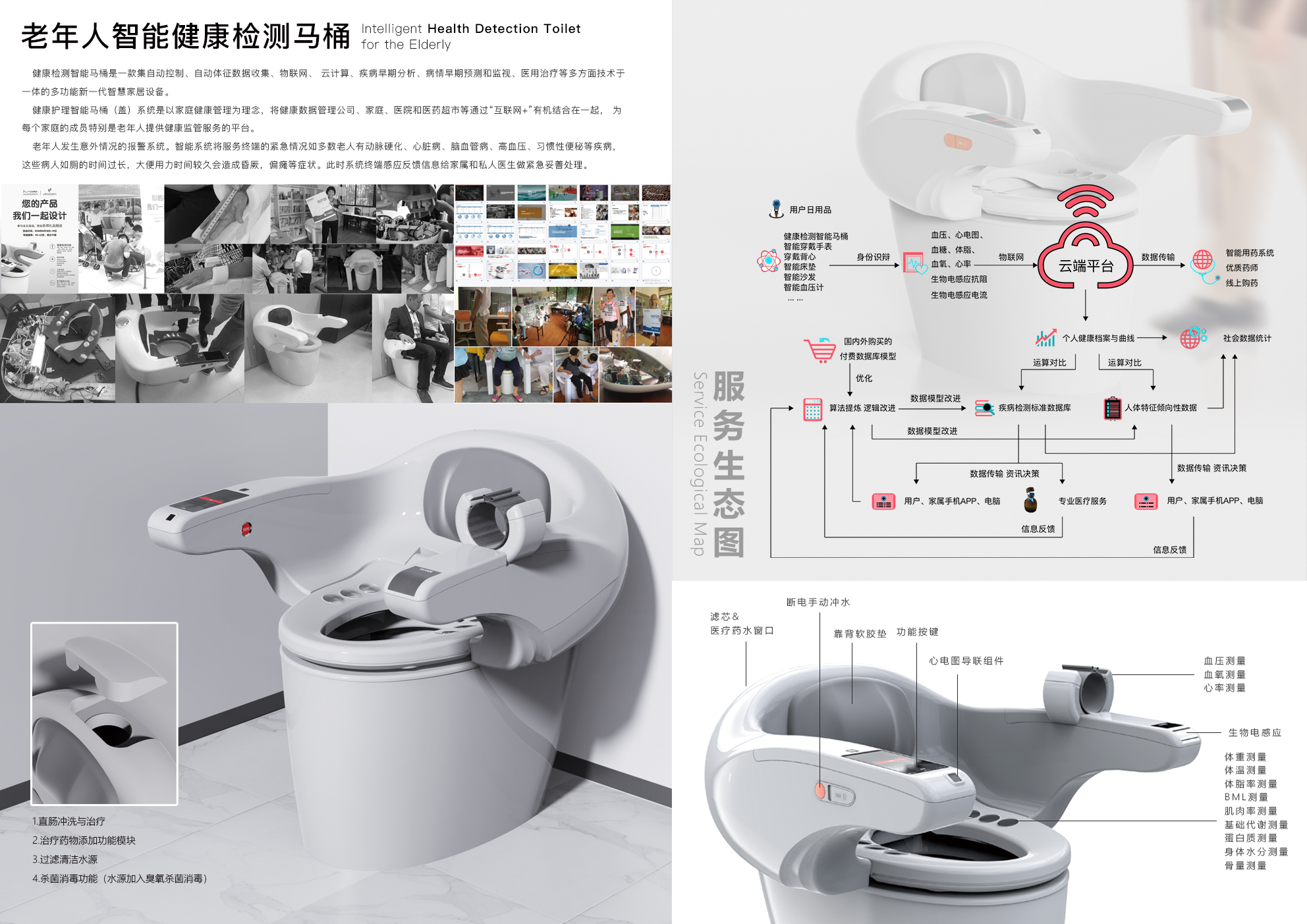 老年人智能健康检测马桶